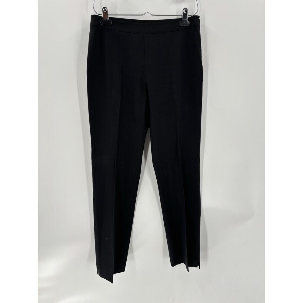 Lafayette 148 Pants Womens 2 Black Virgin Wool Side Zipper Career Casual Pleated